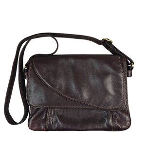 Vintage Elie Handbags Genuine Leather Brown Crossbody Bag USA Made